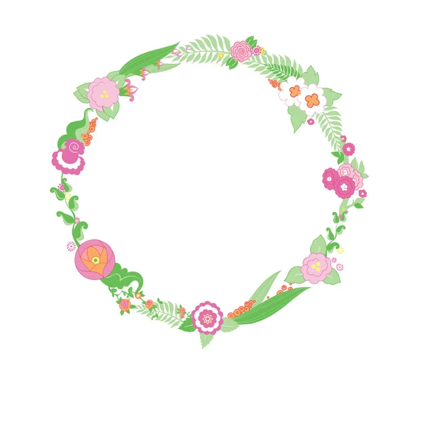 Couronne de fleurs colorées de mariage . — Image vectorielle