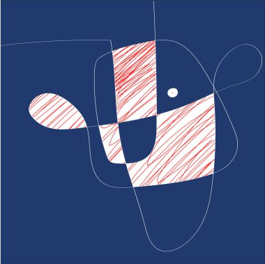 Soyut modern moda arka planı. Çeşitli şekiller, çizgiler ve karalamalar çizdim.