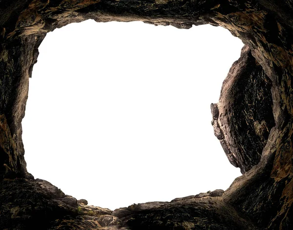 Conceito Ressurreição Jesus Cristo Pedra Tumular Vazia Isolada Sobre Fundo — Fotografia de Stock