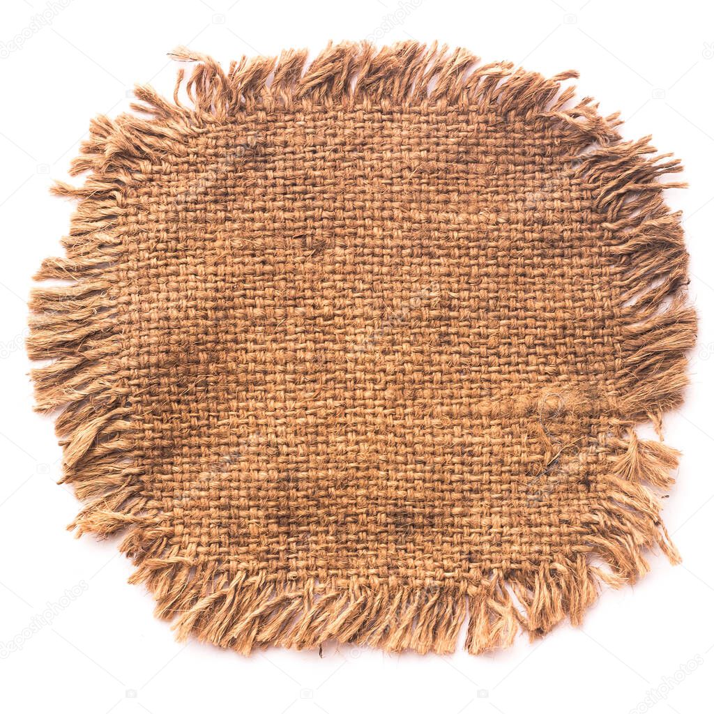 Piece old frayed edges of fabric cloth texture isolated on white background