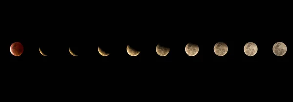 Fases Lua Eclipse Lunar Total Imagem De Stock