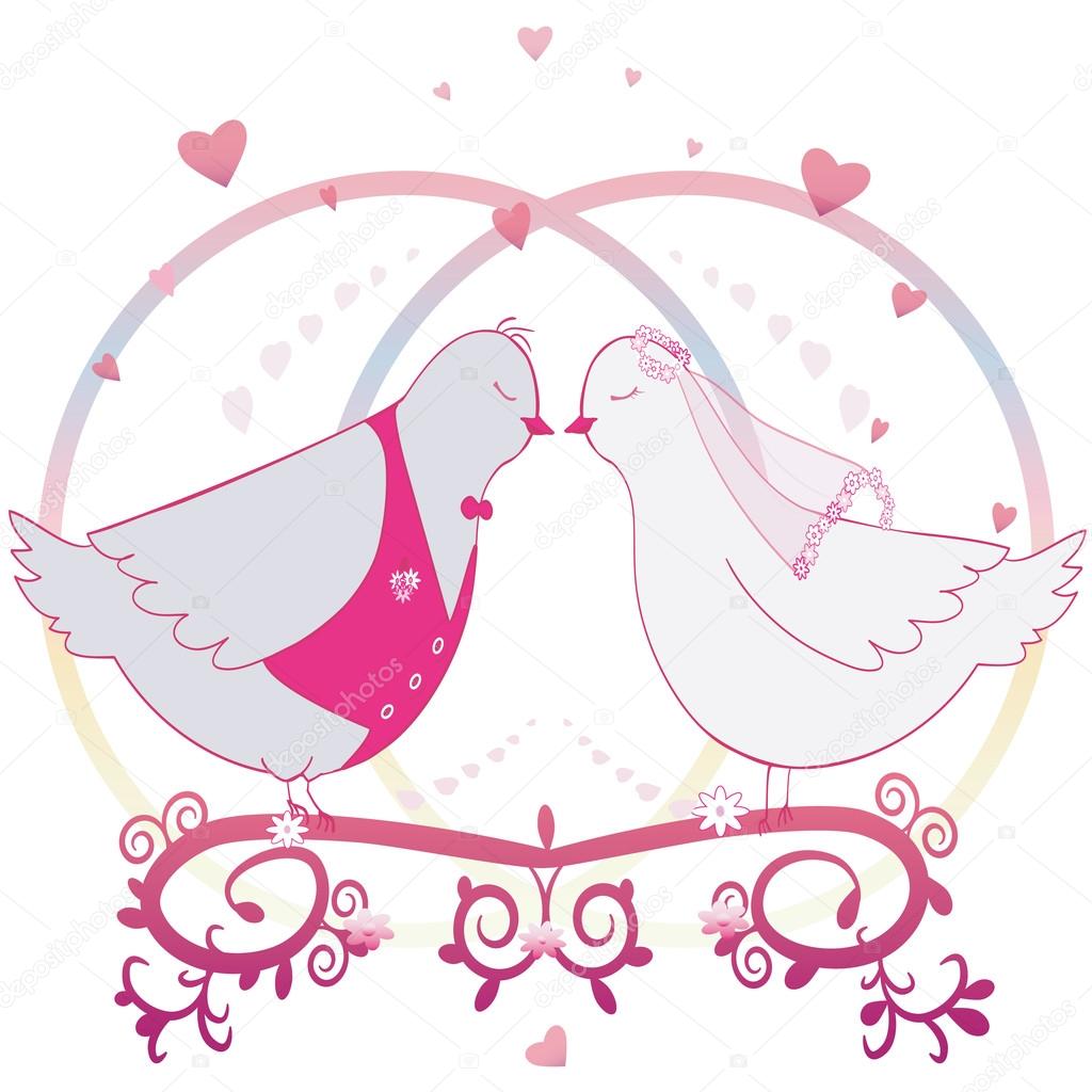 Рисованные голуби картинки на свадьбу