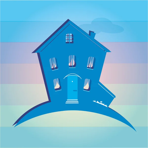 色の背景上の家のイラスト。ホームのアイコンとして使用することができます。 — ストックベクタ