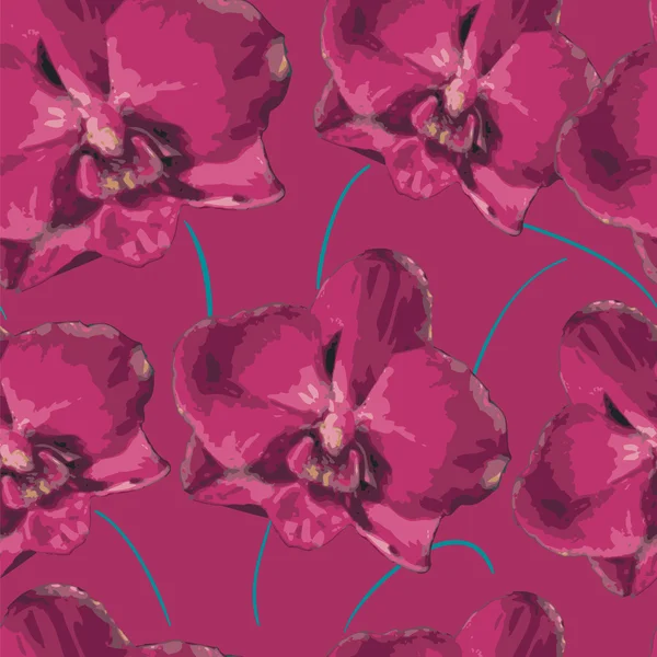 Nahtloses Muster mit rosa Orchidee. Textur der Blumen — Stockvektor