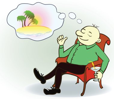 Tatil hakkında rüya işadamı vektör