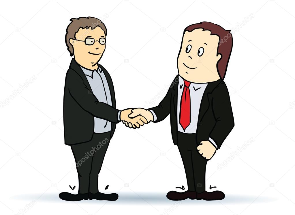 Illustration of businessman, shaking hands