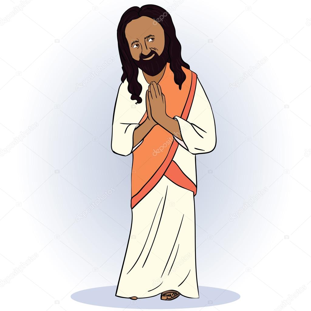 Indian man  giving a traditional salute. Vector illustration