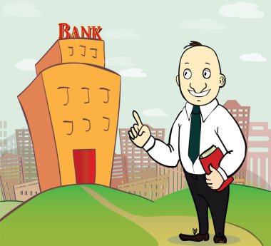 iş adam Banka Binası için çizimi