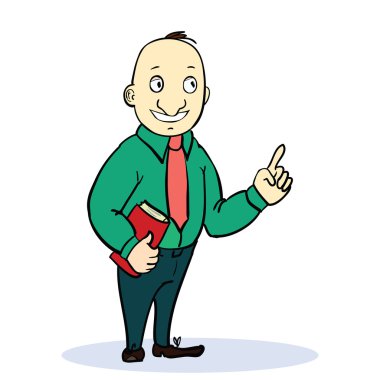 Vektör çizim karikatür ayakta işadamı
