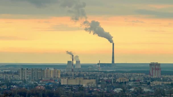 Проміжок часу теплової електростанції — стокове відео