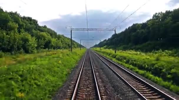 Linea ferroviaria Indietro Movimento — Video Stock