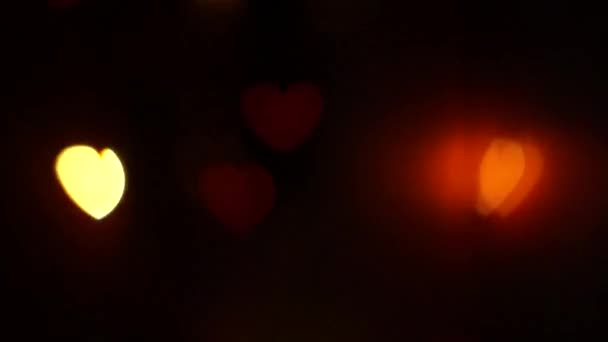 clignotant coeurs déplacer vers le haut lumière arrière-plan 