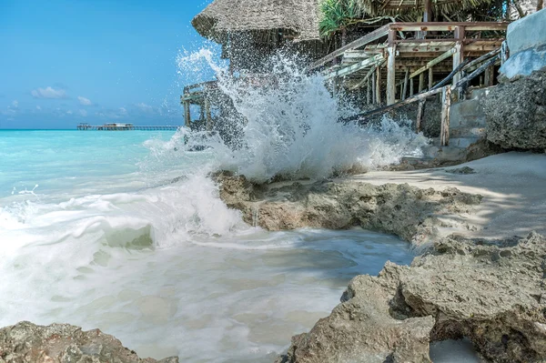 Belo pôr do sol em Zanzibar — Fotografia de Stock