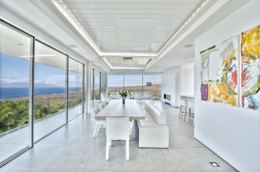 Lüks salon villada Deniz Manzaralı