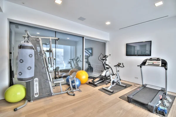 Gym in the modern villa — Stock Photo, Image