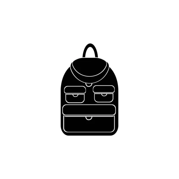 Silueta Del Bolso Escuela Bolso Escuela Ilustración Del Icono Aprendizaje — Archivo Imágenes Vectoriales