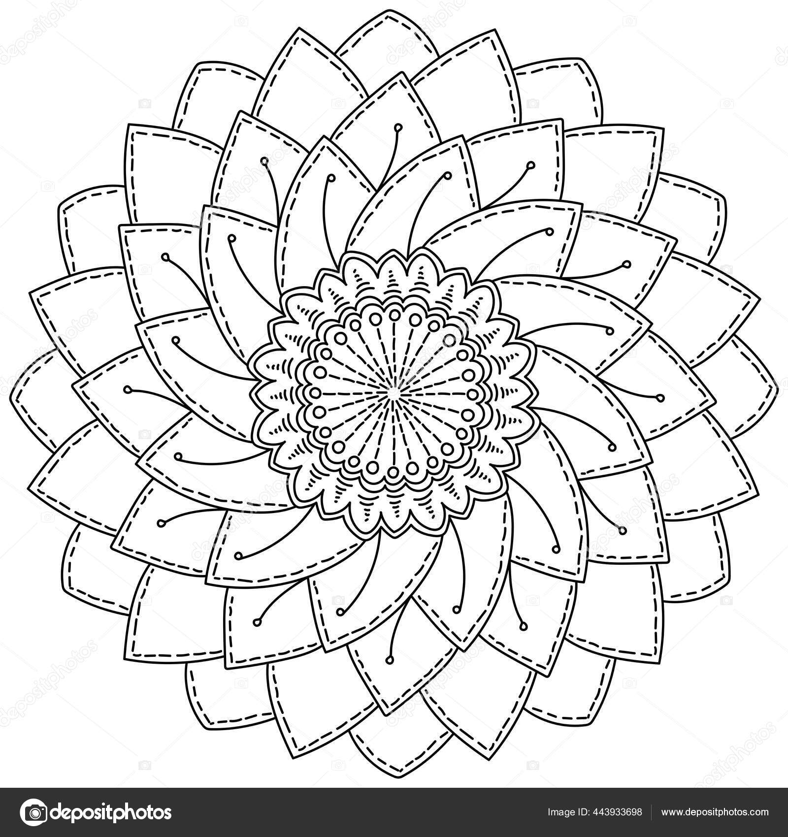 Desenho de Mandala flor natural para Colorir - Colorir.com