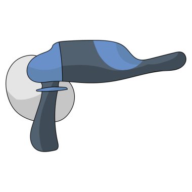 Elektrikli zımpara makinesi, mavi çizgi film stili aracı, yüzey tedavisi ve enstrüman tasviri illüstrasyonu