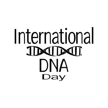 Uluslararası DNA Günü, kartpostal veya poster çizimi için DNA sarmal silueti