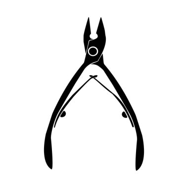 Siluet manikür meme uçları, manikür ve pedikür aracı kesme vektör illüstrasyonu