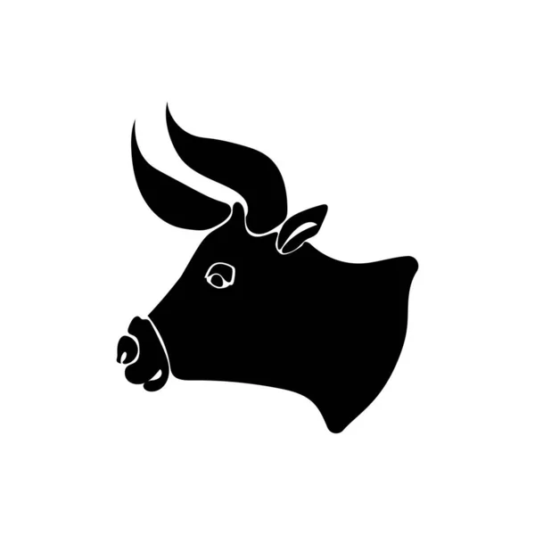 Sternzeichen Stier Silhouette Eines Der Horoskopzeichen Vektorillustration — Stockvektor