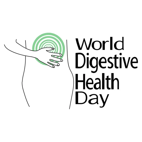 Dia Mundial Saúde Digestiva Conceito Para Ilustração Banner Poster Vector — Vetor de Stock