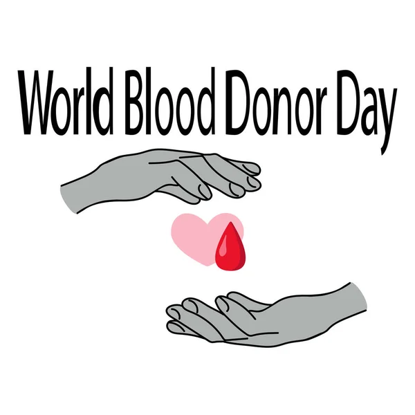 Всемирный День Донора Крови Концепция Баннера Флаера Символическая Рука Руку — стоковый вектор