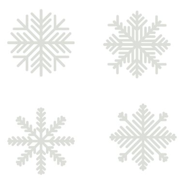 Süslü ışınlar ile kar taneleri, yuvarlak şekilli soyut soğuk kar taneleri nazik gri renk çizimi