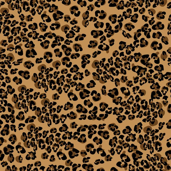 Djur Hud Sömlös Mönster Leopard Olika Svarta Och Bruna Fläckar — Stock vektor
