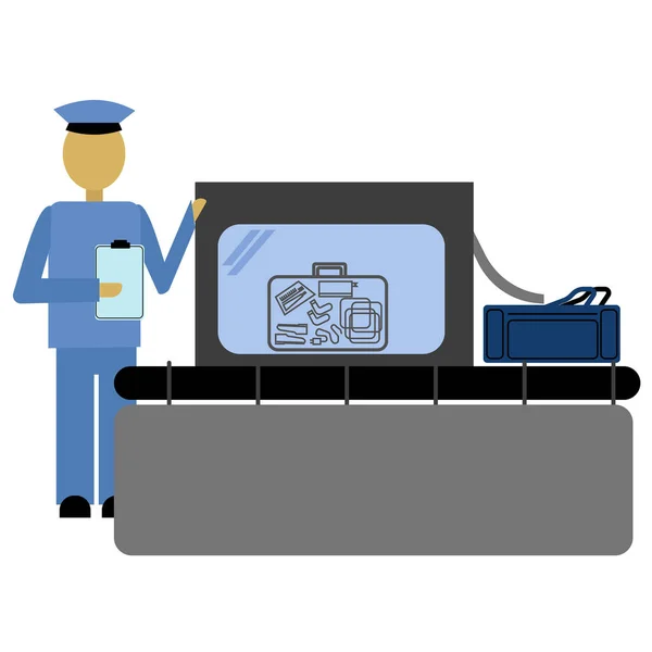 Control Aduanas Equipaje Cinta Equipaje Escáner Para Control Control Aduanas — Archivo Imágenes Vectoriales