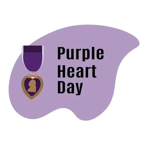 Purple Heart Day Illustrazione Schematica Illustrazione Vettoriale Del Premio — Vettoriale Stock