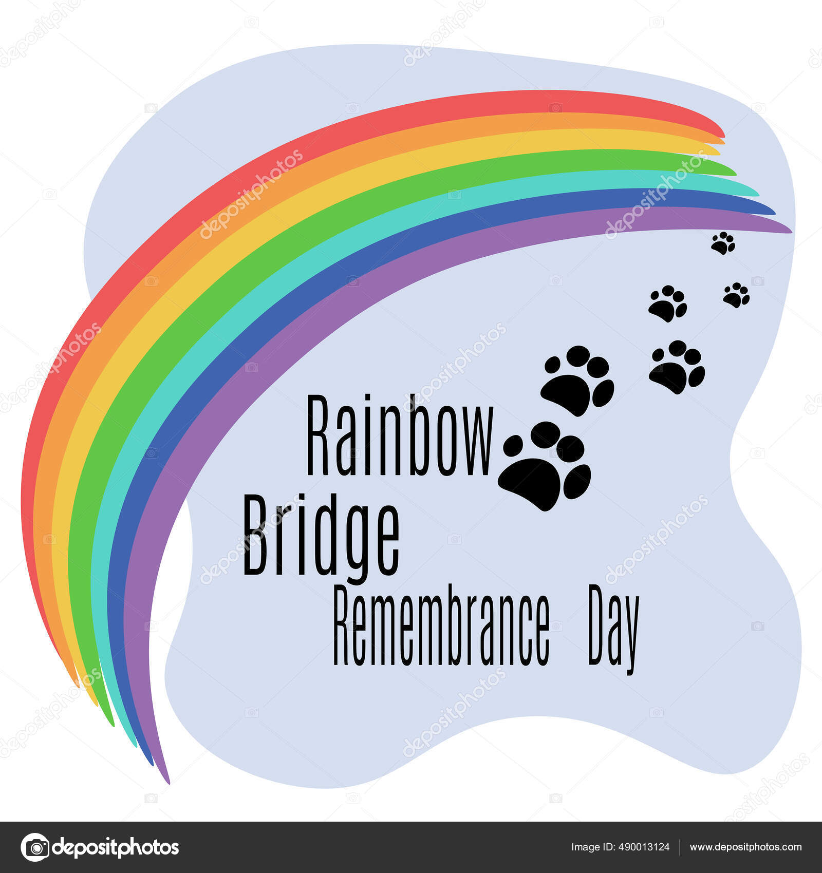 Rainbow Bridge Remembrance Day Rainbow Arc Pet Footprints Thematic