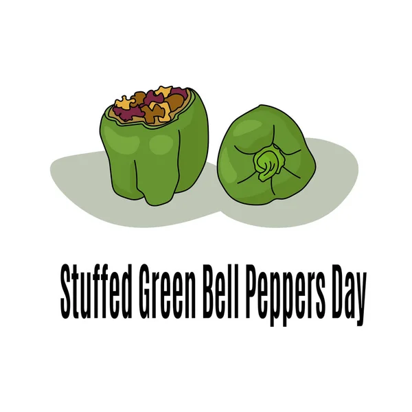 素食绿色铃铛日 蔬菜盘 用于横幅或菜单装饰矢量插图 — 图库矢量图片