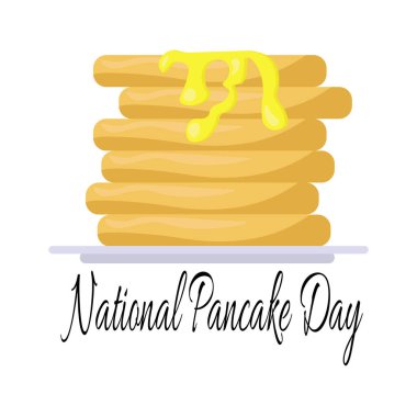 Ulusal Krep Günü, poster, pankart ya da menü tasarım vektörü illüstrasyonu fikri