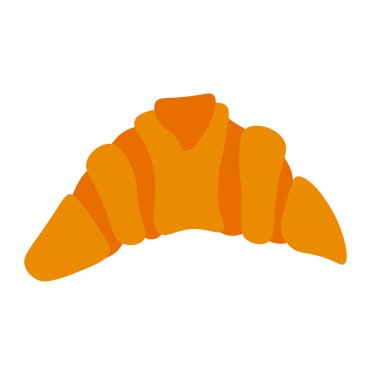 Düz stil kruvasan, kahvaltı vektörü çizimi için tatlı hamur işleri.