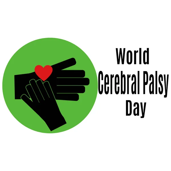 World Cerebral Palsy Day Idea Poster Banner Flyer Medical Theme — 스톡 벡터