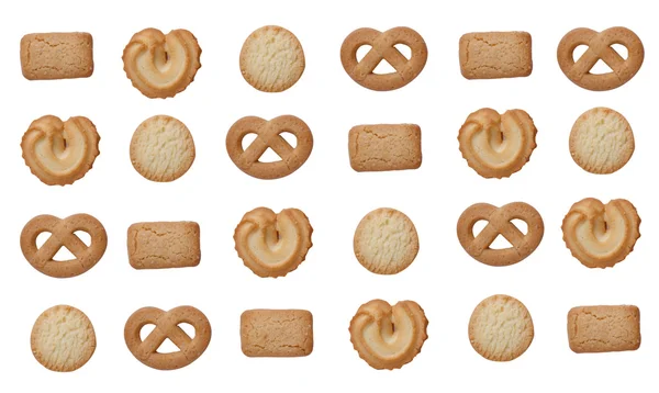 Butter cookies on white background — Stock Photo, Image