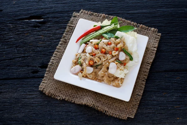 Comida tailandesa chamada "Mooh Nam". Torrado picado e batido — Fotografia de Stock