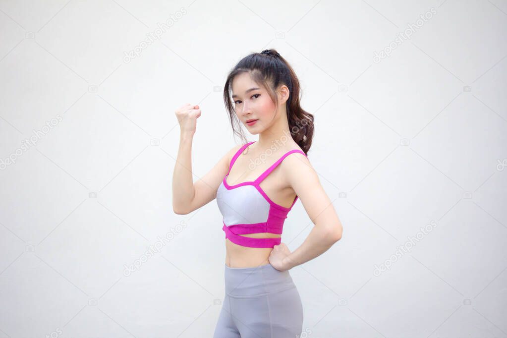 adult asia thai beautiful girl  in sportswear excellent