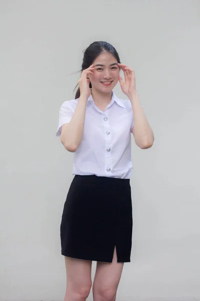 タイの成人女子大生制服美少女 Think — ストック写真