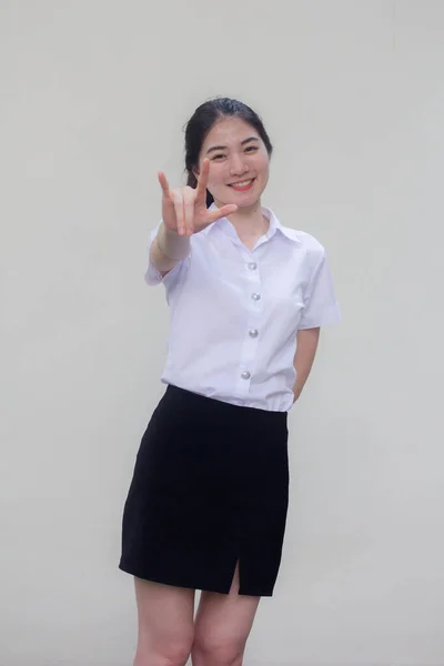 タイの大人の学生の制服美少女あなたを愛して — ストック写真