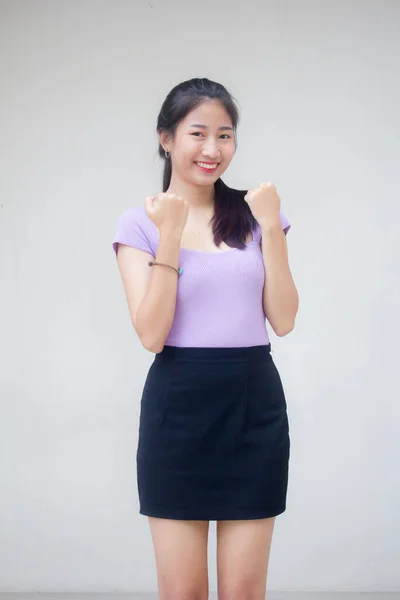 Retrato Tailandês Adulto Escritório Menina Excelente — Fotografia de Stock