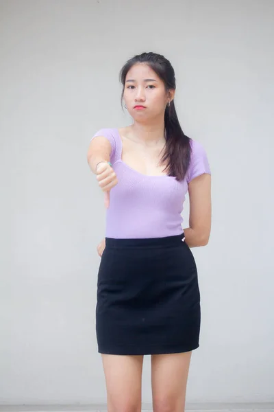 Porträt Von Thailändischen Erwachsenen Büromädchen Nicht Gefallen — Stockfoto
