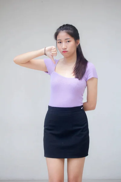 Πορτρέτο Του Thai Ενηλίκων Κορίτσι Γραφείο Δεν Αρέσει — Φωτογραφία Αρχείου
