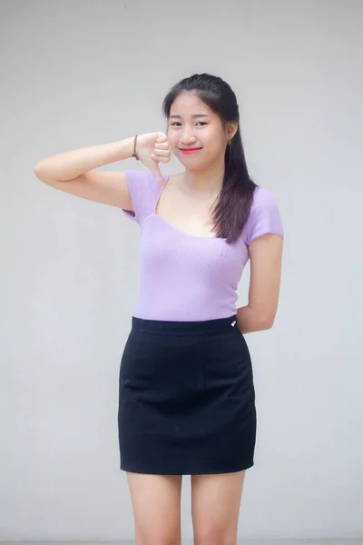 Πορτρέτο Του Thai Ενηλίκων Κορίτσι Γραφείο Δεν Αρέσει — Φωτογραφία Αρχείου