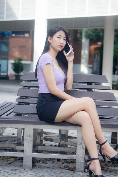 Portrait Thai Adult Office Girl Smile Relax — Stock Photo, Image