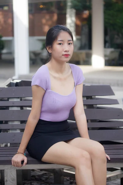 Portrait Thai Adult Office Girl Smile Relax — Stock Photo, Image