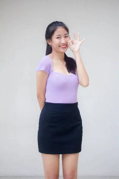 Portret Tajskiej Osoby Dorosłej Biuro Dziewczyna — Zdjęcie stockowe