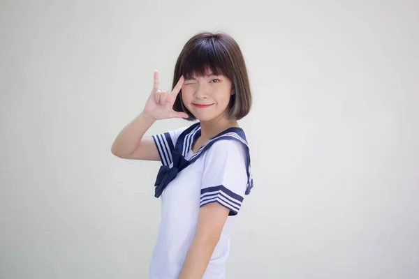 Japanisch Teen Hübsch Mädchen Student Liebe Sie — Stockfoto