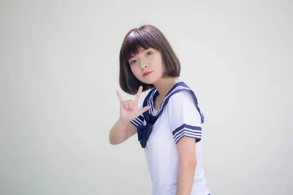 Japán Tini Gyönyörű Lány Diák Szeret Téged — Stock Fotó